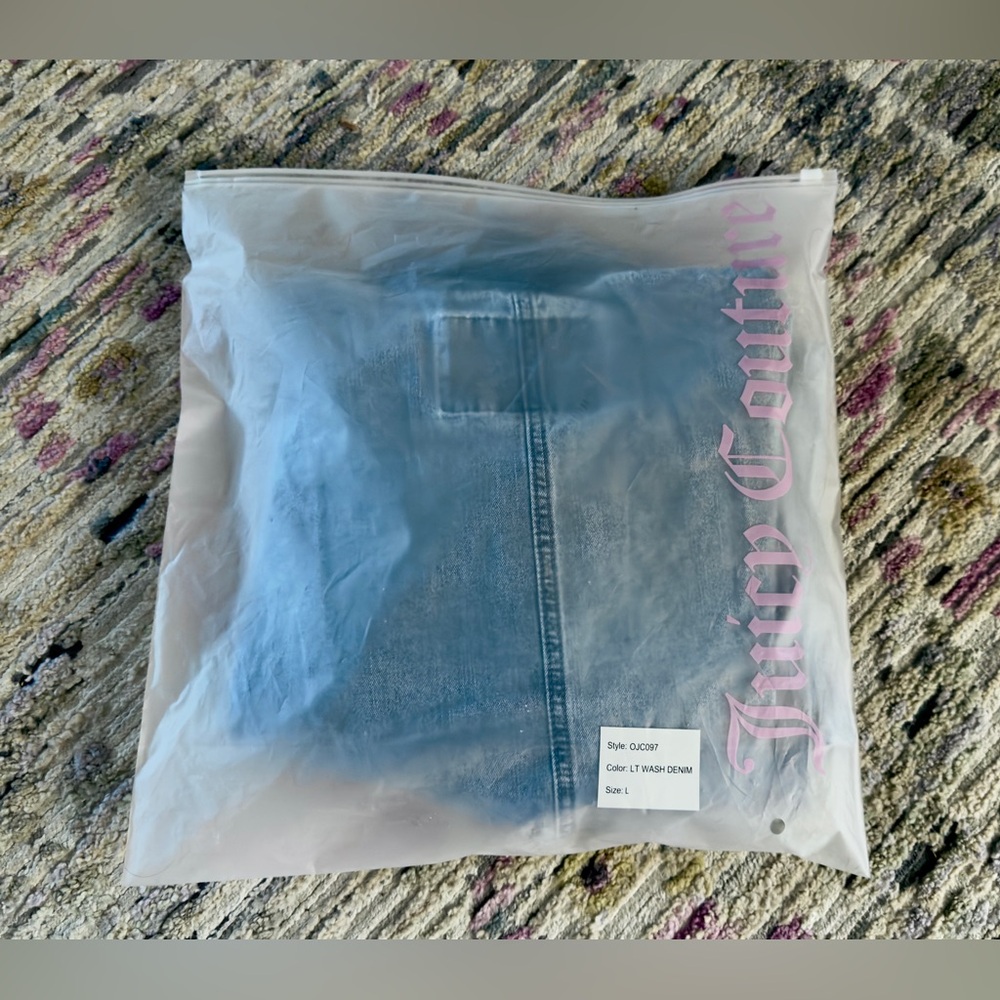 NEW Juicy Couture Light Washed Denim Bomber Jacket - Picture 5 of 5